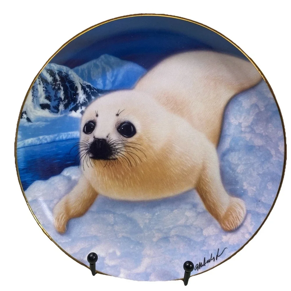 The Franklin Mint Fine Porcelain Snow Pup Limited Edition 2 Plates‎ By Wepplo 8
